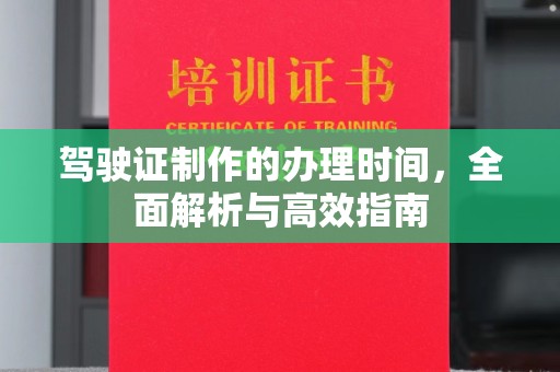 平南驾驶证制作的办理时间，全面解析与高效指南