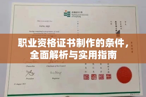 平南职业资格证书制作的条件，全面解析与实用指南